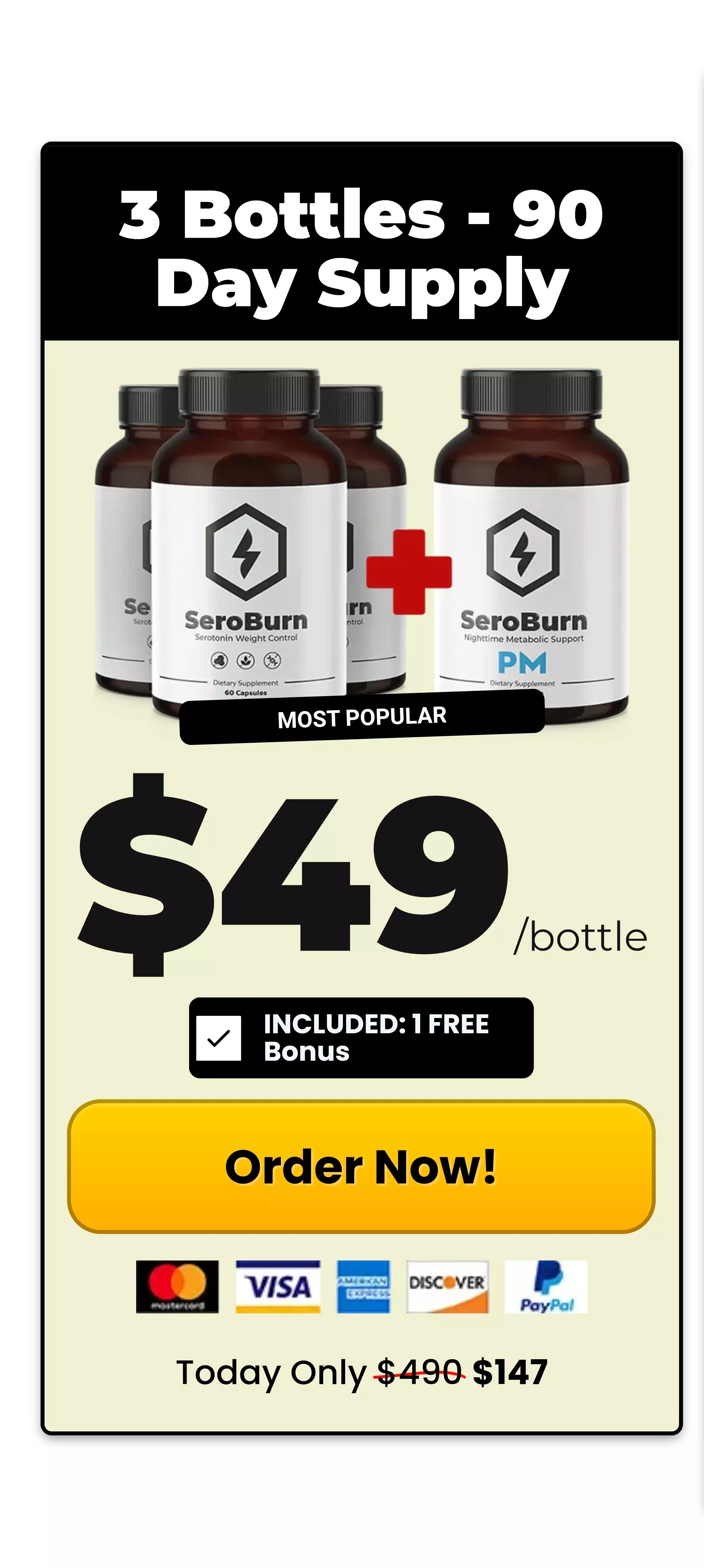 SeroBurn™ 3 bottles pricing